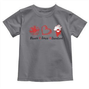 Peace Love Greenland Toddler T Shirt Sunflower Flag Stand With Greenland TS10 Charcoal Print Your Wear