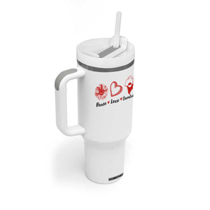Peace Love Greenland Tumbler With Handle Sunflower Flag Stand With Greenland TS10 Print Your Wear