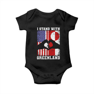 I Stand With Greenland Baby Onesie Greenlander US Flag Greenland American Usa America TS10 Black Print Your Wear