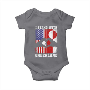 I Stand With Greenland Baby Onesie Greenlander US Flag Greenland American Usa America TS10 Charcoal Print Your Wear