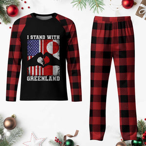 I Stand With Greenland Plaid Pajama Set Greenlander US Flag Greenland American Usa America TS10 Buffalo Plaid Print Your Wear