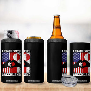 I Stand With Greenland 4 in 1 Can Cooler Tumbler Greenlander US Flag Greenland American Usa America TS10 Print Your Wear