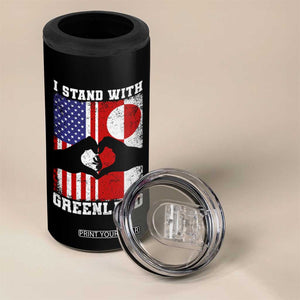 I Stand With Greenland 4 in 1 Can Cooler Tumbler Greenlander US Flag Greenland American Usa America TS10 Print Your Wear