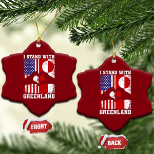 I Stand With Greenland Ceramic Ornament Greenlander US Flag Greenland American Usa America TS10 Print Your Wear