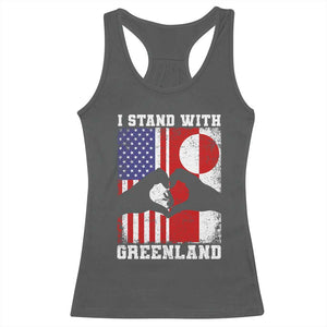 I Stand With Greenland Racerback Tank Top Greenlander US Flag Greenland American Usa America TS10 Dark Heather Print Your Wear