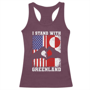 I Stand With Greenland Racerback Tank Top Greenlander US Flag Greenland American Usa America TS10 Maroon Print Your Wear