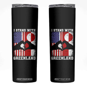 I Stand With Greenland Skinny Tumbler Greenlander US Flag Greenland American Usa America TS10 Black Print Your Wear