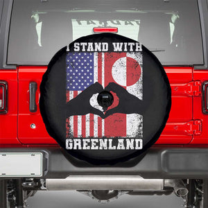 I Stand With Greenland Spare Tire Cover Greenlander US Flag Greenland American Usa America TS10 Black Print Your Wear
