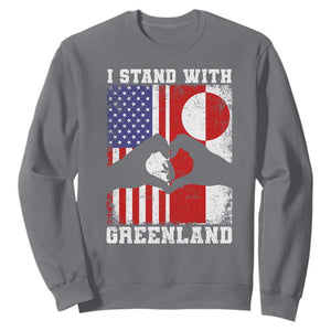 I Stand With Greenland Sweatshirt Greenlander US Flag Greenland American Usa America TS10 Charcoal Print Your Wear