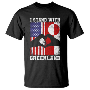 I Stand With Greenland T Shirt Greenlander US Flag Greenland American Usa America TS10 Black Print Your Wear