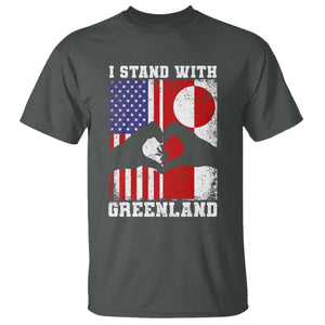 I Stand With Greenland T Shirt Greenlander US Flag Greenland American Usa America TS10 Dark Heather Print Your Wear