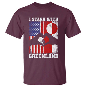I Stand With Greenland T Shirt Greenlander US Flag Greenland American Usa America TS10 Maroon Print Your Wear