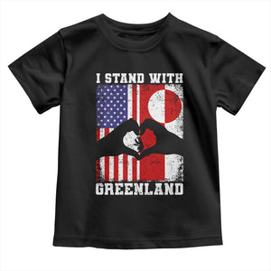 I Stand With Greenland Toddler T Shirt Greenlander US Flag Greenland American Usa America TS10 Black Print Your Wear