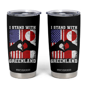 I Stand With Greenland Tumbler Cup Greenlander US Flag Greenland American Usa America TS10 Black Print Your Wear