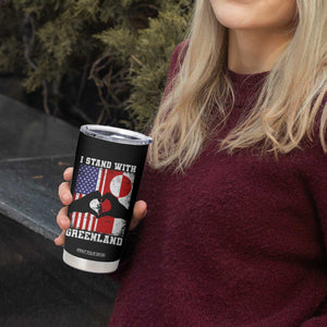 I Stand With Greenland Tumbler Cup Greenlander US Flag Greenland American Usa America TS10 Print Your Wear