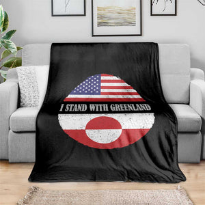 I Stand With Greenland Throw Blanket Political Protest Greenlander American Flag TS10 Print Your Wear