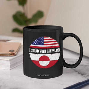 I Stand With Greenland Coffee Mug Political Protest Greenlander American Flag TS10 Print Your Wear