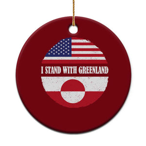 I Stand With Greenland Ceramic Ornament Political Protest Greenlander American Flag TS10 1pc Red Print Your Wear