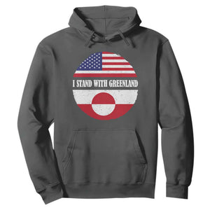 I Stand With Greenland Hoodie Political Protest Greenlander American Flag TS10 Dark Heather Print Your Wear