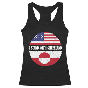 I Stand With Greenland Racerback Tank Top Political Protest Greenlander American Flag TS10 Black Print Your Wear