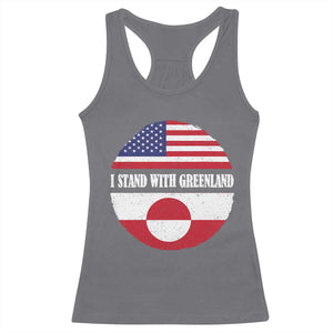 I Stand With Greenland Racerback Tank Top Political Protest Greenlander American Flag TS10 Charcoal Print Your Wear
