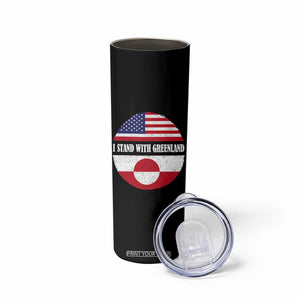 I Stand With Greenland Skinny Tumbler Political Protest Greenlander American Flag TS10 Print Your Wear