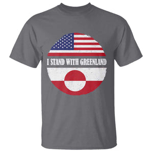 I Stand With Greenland T Shirt Political Protest Greenlander American Flag TS10 Charcoal Print Your Wear
