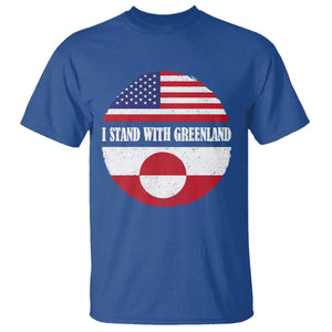 I Stand With Greenland T Shirt Political Protest Greenlander American Flag TS10 Royal Blue Print Your Wear