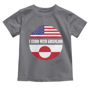 I Stand With Greenland Toddler T Shirt Political Protest Greenlander American Flag TS10 Charcoal Print Your Wear