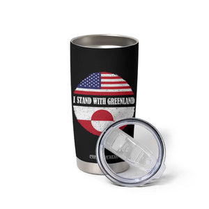 I Stand With Greenland Tumbler Cup Political Protest Greenlander American Flag TS10 Print Your Wear