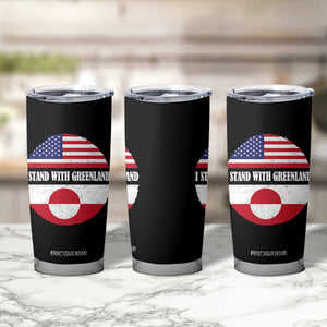 I Stand With Greenland Tumbler Cup Political Protest Greenlander American Flag TS10 Print Your Wear