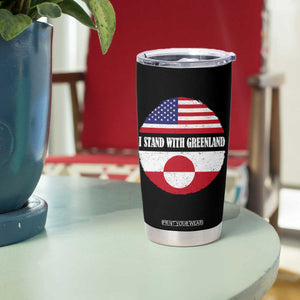 I Stand With Greenland Tumbler Cup Political Protest Greenlander American Flag TS10 Print Your Wear