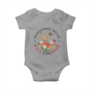 Pro Democracy Baby Onesie Human Rights Our Rage Protest Floral FDT TS10 Sport Gray Print Your Wear
