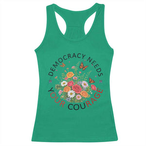 Pro Democracy Racerback Tank Top Human Rights Our Rage Protest Floral FDT TS10 Irish Green Print Your Wear