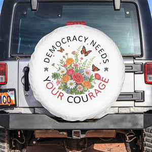 Pro Democracy Spare Tire Cover Human Rights Our Rage Protest Floral FDT TS10 No hole White Print Your Wear