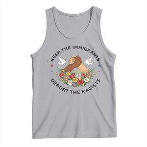 Keep The Immigrants Deport The Racist Tank Top Floral FDT TS10 Athletic Heather Print Your Wear
