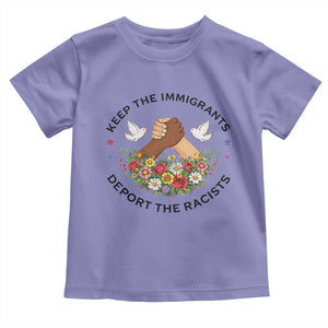 Keep The Immigrants Deport The Racist Toddler T Shirt Floral FDT TS10 Violet Print Your Wear