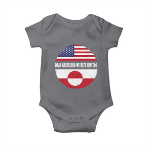 Dear Greenland We Hate Him Too Baby Onesie Political Protest Greenlander American Flag TS10 Charcoal Print Your Wear