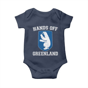 Hands Off Greenland Baby Onesie Polar Bear Vintage Political Protest TS10 Navy Print Your Wear