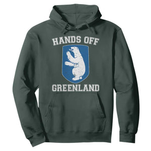 Hands Off Greenland Hoodie Polar Bear Vintage Political Protest TS10 Dark Forest Green Print Your Wear