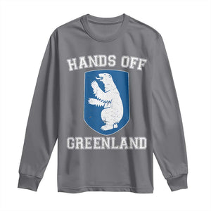 Hands Off Greenland Long Sleeve Shirt Polar Bear Vintage Political Protest TS10 Charcoal Print Your Wear