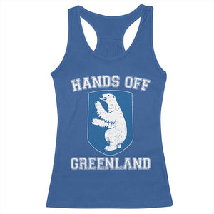 Hands Off Greenland Racerback Tank Top Polar Bear Vintage Political Protest TS10 Royal Blue Print Your Wear