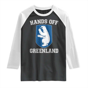 Hands Off Greenland Raglan Shirt Polar Bear Vintage Political Protest TS10 Black White Print Your Wear