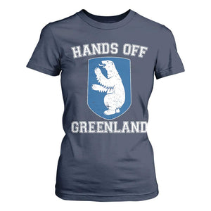 Hands Off Greenland T Shirt For Women Polar Bear Vintage Political Protest TS10 Navy Print Your Wear