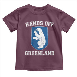 Hands Off Greenland Toddler T Shirt Polar Bear Vintage Political Protest TS10 Maroon Print Your Wear