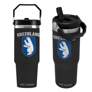 Greenland Flip Straw Tumbler Polar Bear Vintage Political Protest TS10 One Size: 30 oz Black Print Your Wear