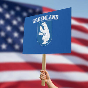 Greenland Protest Sign Polar Bear Vintage Political Protest TS10 Horizontal 18" × 24" Blue Print Your Wear