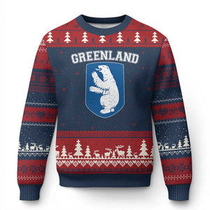 Greenland Ugly Christmas Sweater Polar Bear Vintage Political Protest TS10 Navy Red Print Your Wear