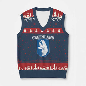 Greenland V-Neck Knit Sweater Vest Polar Bear Vintage Political Protest TS10 Navy Red Print Your Wear