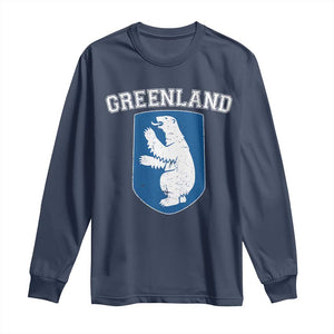 Greenland Long Sleeve Shirt Polar Bear Vintage Political Protest TS10 Navy Print Your Wear